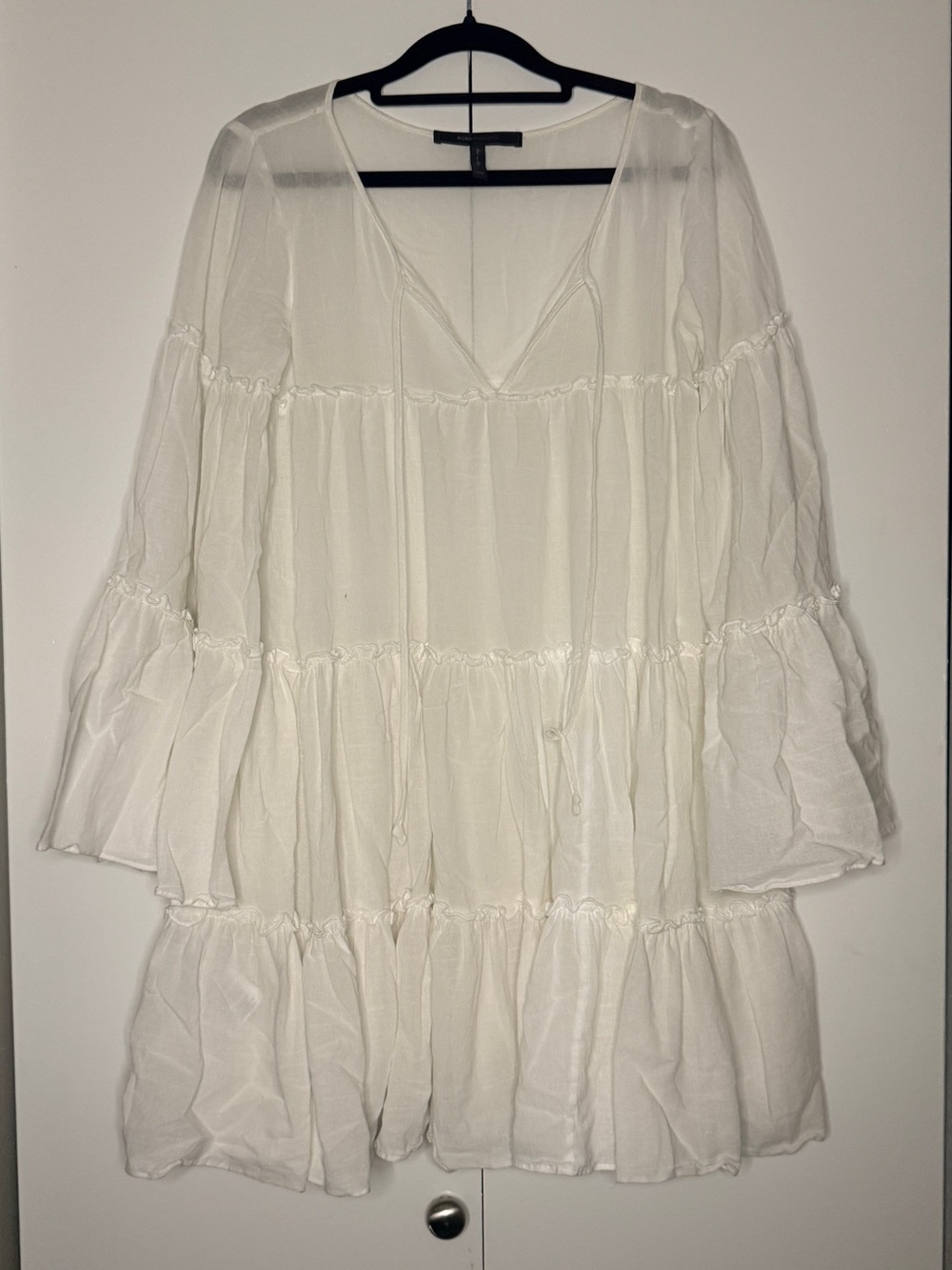 BCBGMaxAzria White Tiered Dress